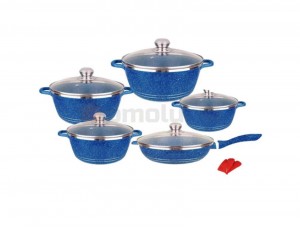 Hot Selling Kitchen 12PCS Non-stick Cookware Cooking Pot With Glass Lid Soup Stock Pot