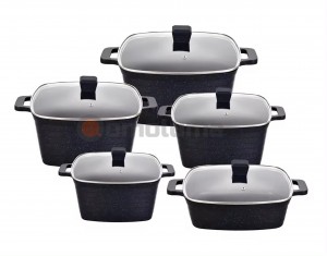 Casserole Pot Cookware Sets granite Aluminum Cookware Set marble non stick Pots And Pans Cookware Sets