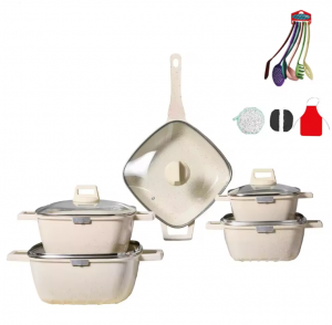 Non-Stick Aluminum Pot Set Soup Pot Cookware Set 21 Pieces Hot Selling High Quality For Home Cooking