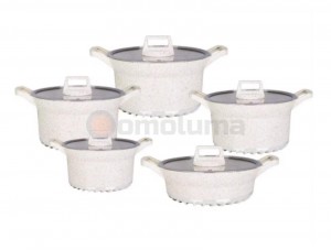 Hot Sale Die Cast Granite Coating Non Stick Cookware Marble Coated 10pcs Aluminum Casserole Cooking Pot Set