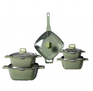 Non-Stick Aluminum Pot Set Soup Pot Cookware Set 21 Pieces Hot Selling High Quality For Home Cooking