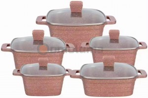 Casserole Pot Cookware Sets granite Aluminum Cookware Set marble non stick Pots And Pans Cookware Sets