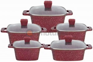 Casserole Pot Cookware Sets granite Aluminum Cookware Set marble non stick Pots And Pans Cookware Sets